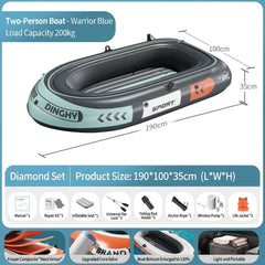 Thickened Inflatable Kayak Fishing Boat Foldable Rubber Dinghy for Outdoor Drifting, Lure Fishing & Wild Fishing
