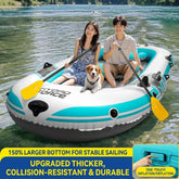 Heavy-Duty Inflatable Fishing Boat, 2 Person PVC Dinghy with Air Floor for Lake, River, Camping & Outdoor Adventures