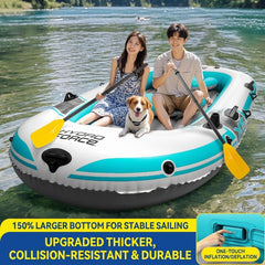 Heavy-Duty Inflatable Fishing Boat, 2 Person PVC Dinghy with Air Floor for Lake, River, Camping & Outdoor Adventures