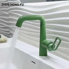Rotating Bathroom Basin Faucet, Silver Minimalist Hot & Cold Water Mixer Tap with Splash-Proof Design for Modern Vanity Sink