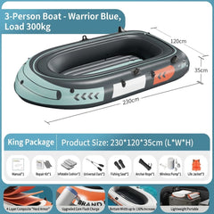 Thickened Inflatable Kayak Fishing Boat Foldable Rubber Dinghy for Outdoor Drifting, Lure Fishing & Wild Fishing