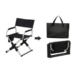 Portable Aluminum Alloy Folding Camping Chair Director's Chair with Backrest for Camping, Fishing, RV & Outdoor Travel