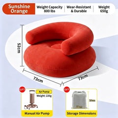 Festival Inflatable Air Lounger with Built-in Air Pump, Portable Single Camping Sofa for Outdoor, Beach & Music Festivals