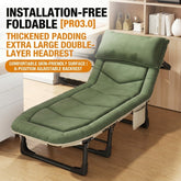 Portable Folding Cot Bed for Adults, Office Nap Bed with Adjustable Reclining Backrest for Home, Camping & Guest Room