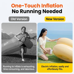 Festival Inflatable Air Lounger with Built-in Air Pump, Portable Single Camping Sofa for Outdoor, Beach & Music Festivals
