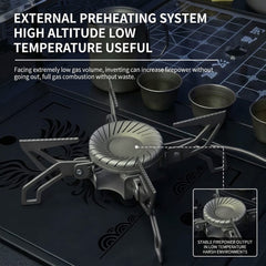 Portable Split-Type Camping Gas Stove Outdoor Cassette Burner Flying Saucer Tea Cooking Stove for Camping Picnic Hiking