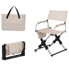 Portable Aluminum Alloy Folding Camping Chair Director's Chair with Backrest for Camping, Fishing, RV & Outdoor Travel