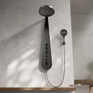 Luxury Pipa Style Shower Faucet Set with High Pressure Pulse Spray, Wall Mounted Rainfall Bathroom Shower System