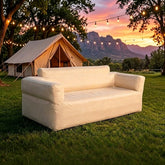 Automatic Inflatable Double Camping Sofa with Fabric Cover, Portable Air Lounger Chair for Outdoor Camping, Travel & Relaxation