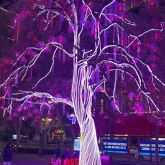 Outdoor RGB LED tree lighting strip installation 1