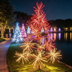 Freestanding LED Christmas and firework tree outdoor display
