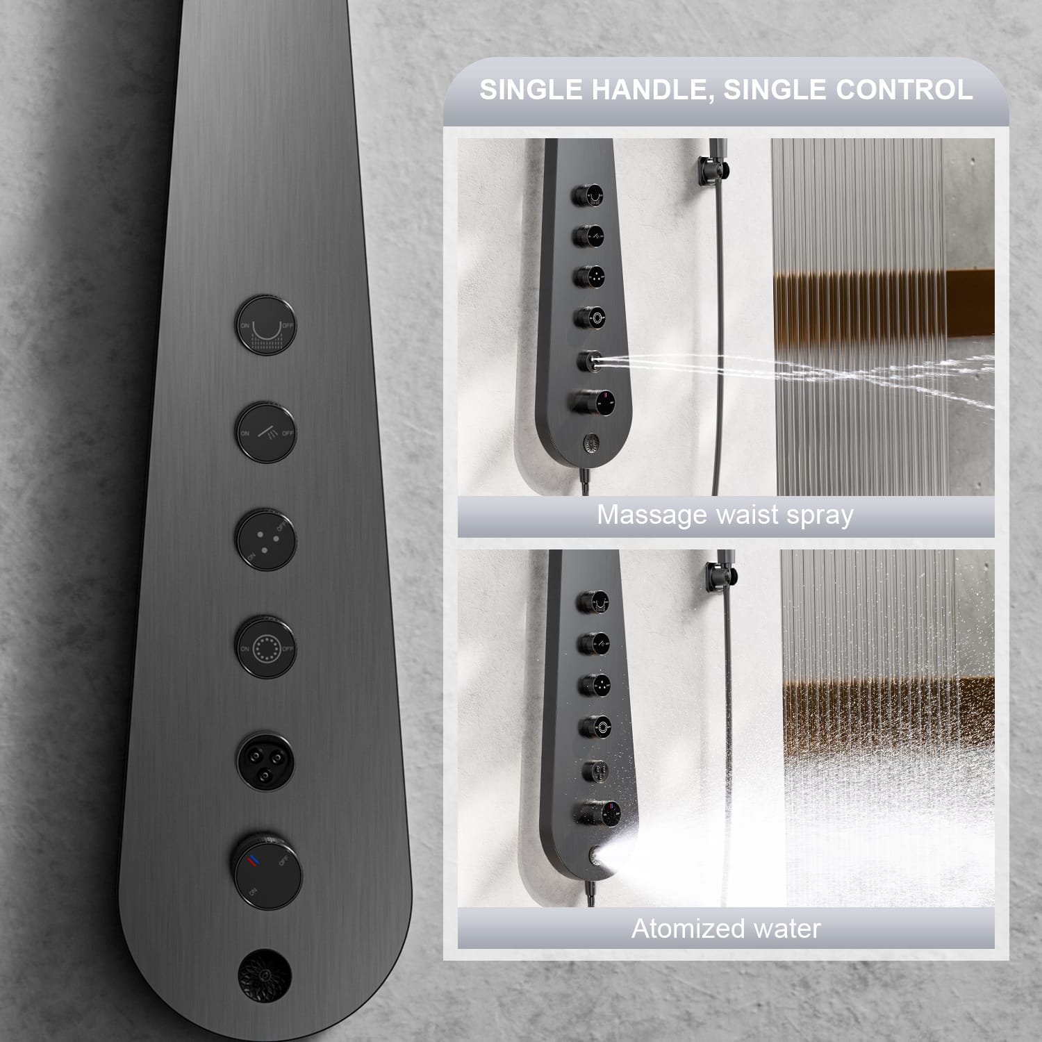 Multi-Function Pipa-Style Shower Faucet Set with High-Pressure Pulse Spray – Wall-Mounted Bathroom Fixture