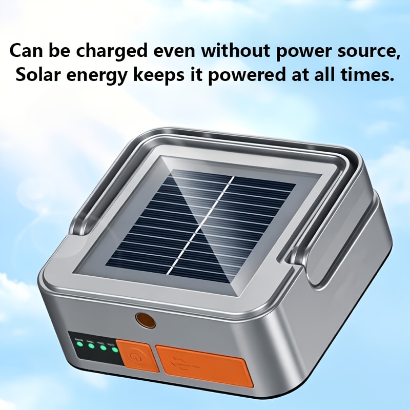 Portable Bright Solar Camping Lantern, Magnetic Mount, 266 Leds, 2400Mah Battery, 8-Hour Runtime with Warning Flash. Ideal for Camping, Blackout Emergency, Great Birthday Gift
