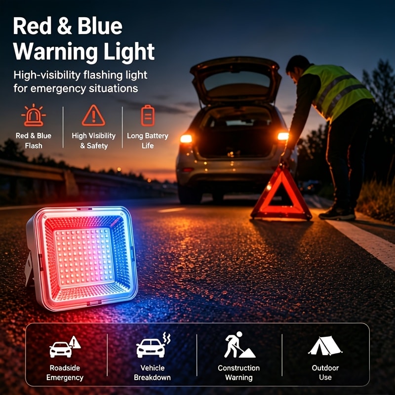 Portable Bright Solar Camping Lantern, Magnetic Mount, 266 Leds, 2400Mah Battery, 8-Hour Runtime with Warning Flash. Ideal for Camping, Blackout Emergency, Great Birthday Gift