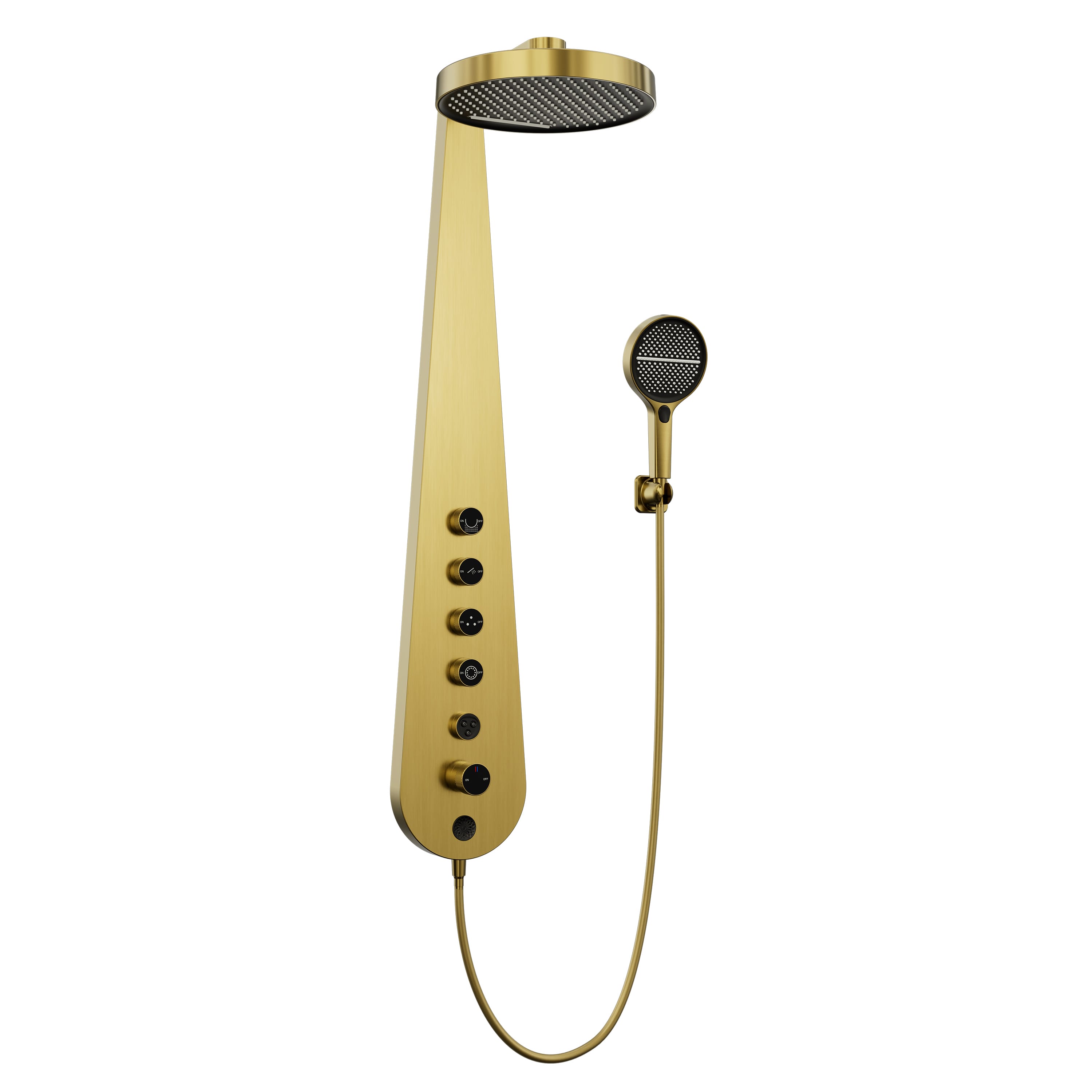 Multi-Function Pipa-Style Shower Faucet Set with High-Pressure Pulse Spray – Wall-Mounted Bathroom Fixture