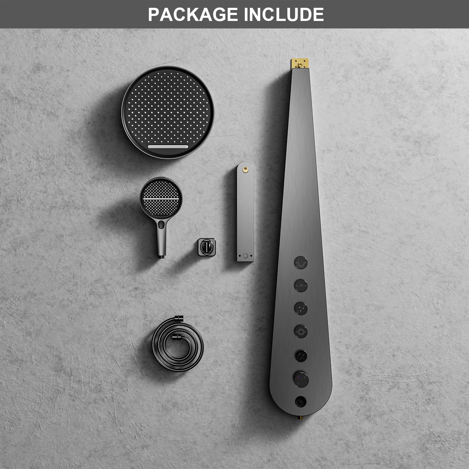 Multi-Function Pipa-Style Shower Faucet Set with High-Pressure Pulse Spray – Wall-Mounted Bathroom Fixture