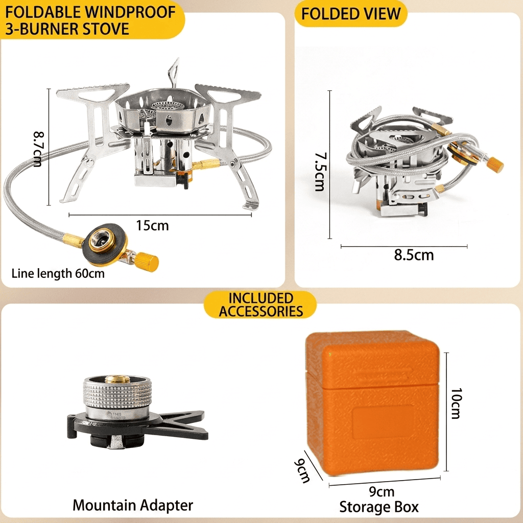 6800W Portable Camping Gas Stove for Outdoor Cooking