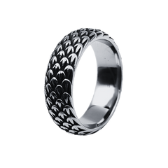 Vleee Beier's Creative Design: New Fashion Stainless Steel Viking Ring with Dragon Head and Scale Details. High-Quality Men's Jewelry.