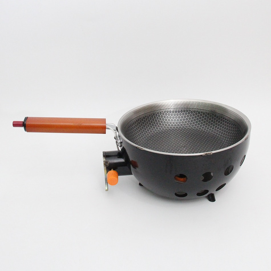 23cm Portable Outdoor Non-Stick Frying Pan with Butane Gas Canister Connector