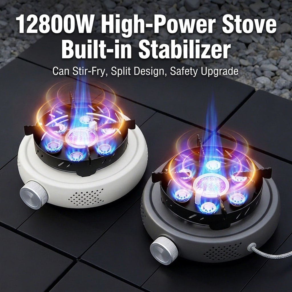Portable Split Camping Gas Stove, High-Heat Butane Cooker for Outdoor Cooking, Tea Brewing & Camping