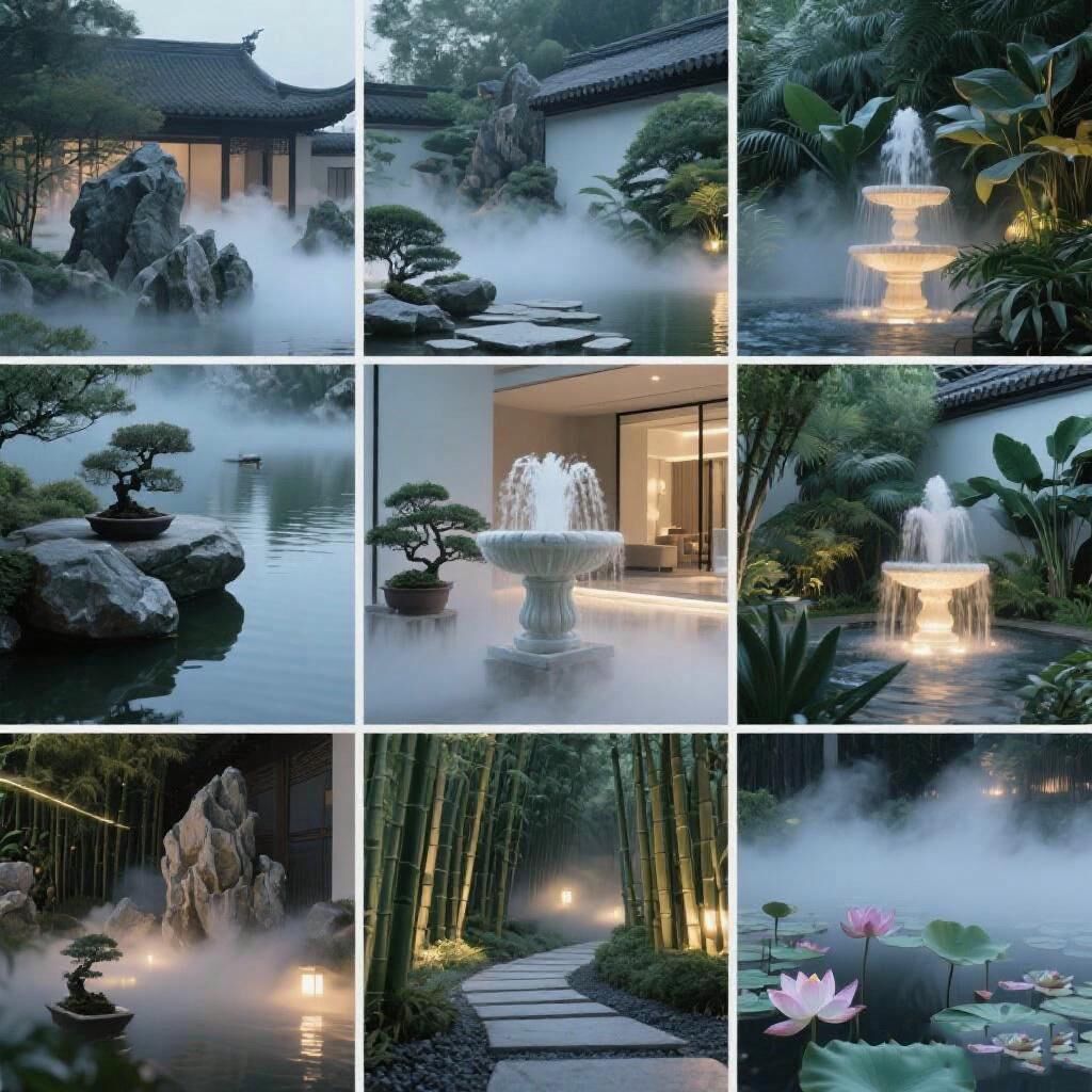 Ultrasonic Mist Maker Fogger for Garden Pond & Landscape, Waterproof Water Fog Machine for Outdoor Fountain, Rockery & Indoor Decoration