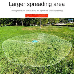 Hand Cast Fishing Net with Large Disc – Easy Throw Rubber Mesh Net for Catching Fish