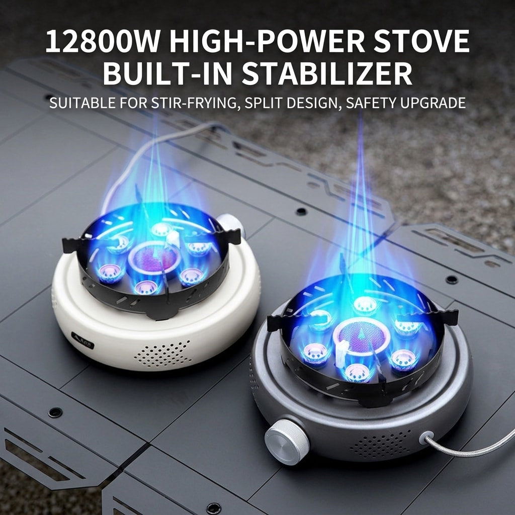 Portable Split Camping Gas Stove, High-Heat Butane Cooker for Outdoor Cooking, Tea Brewing & Camping