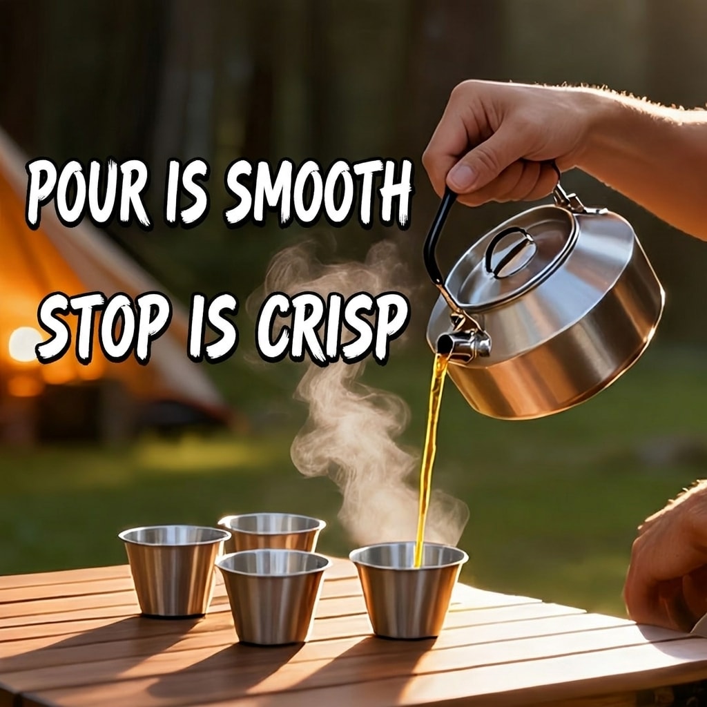 Portable 304 Stainless Steel Tea Set with Teapot for Travel, Camping, Outdoor Brewing & Tea Drinking