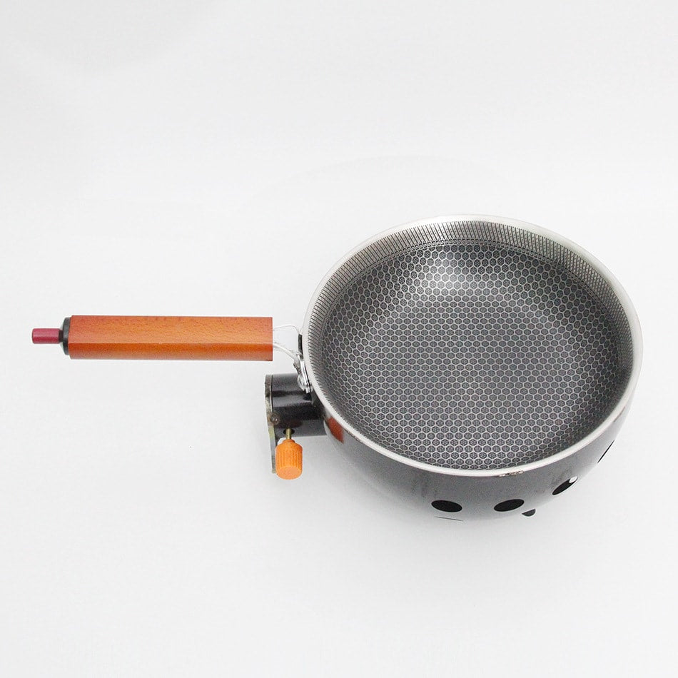 23cm Portable Outdoor Non-Stick Frying Pan with Butane Gas Canister Connector