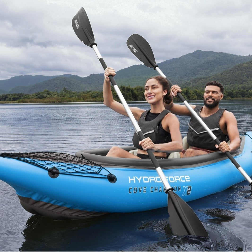 Single & Double Inflatable Kayak, Foldable PVC Fishing Boat with Oars for Camping, Lake, River & Outdoor Adventures