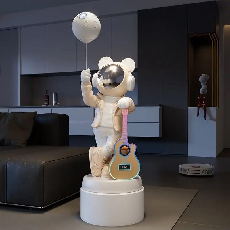 XYlivingstore Astronaut Floor Ornament for Living Room – Music Player, Coin Bank & Unique Home Decor