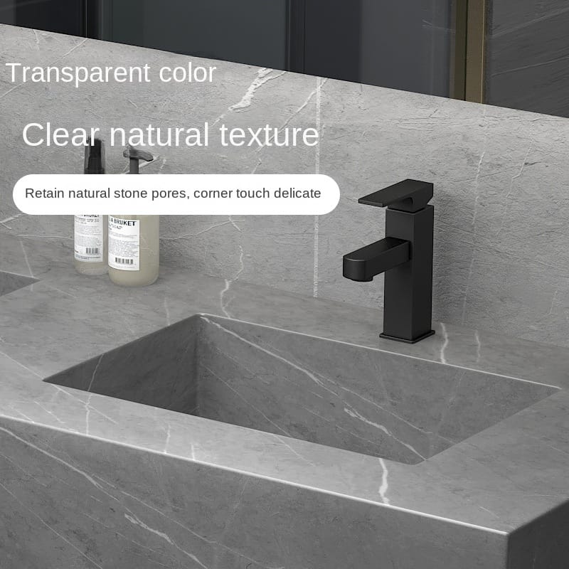 Modern Solid Wood Bathroom Vanity Set with Integrated Sink, Smart Mirror & Storage Cabinet for Home