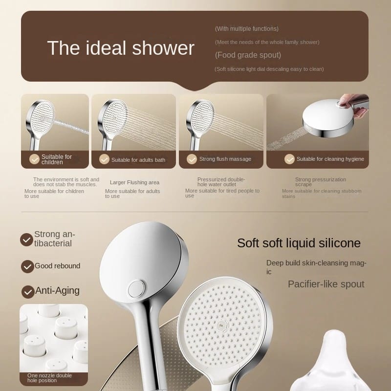 Modern Concealed Shower Set with Separate Design, Easy Installation & Flat Storage Shelf