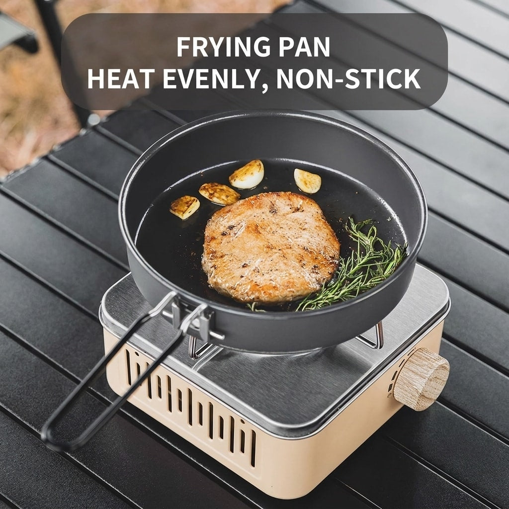 VLEEE Portable Butane Camping Gas Stove, Aluminum Alloy Outdoor Cooker for Camping & Travel