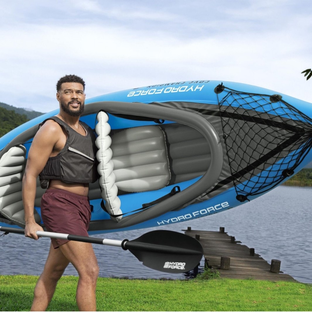 Single & Double Inflatable Kayak, Foldable PVC Fishing Boat with Oars for Camping, Lake, River & Outdoor Adventures