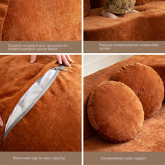 2025 Vacuum-Compressed Foldable Sofa Bed – Retro Fabric Couch for Small Spaces