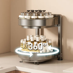 Rotating Spice Rack Organizer with Spice Jars for Kitchen Countertops