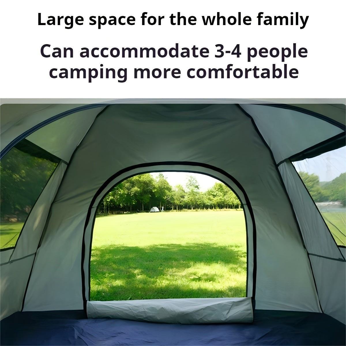 Automatic Camping Tent with UV Protection, Quick-Open 4-Person Outdoor Shelter for Beach, Fishing, Hiking & Hunting