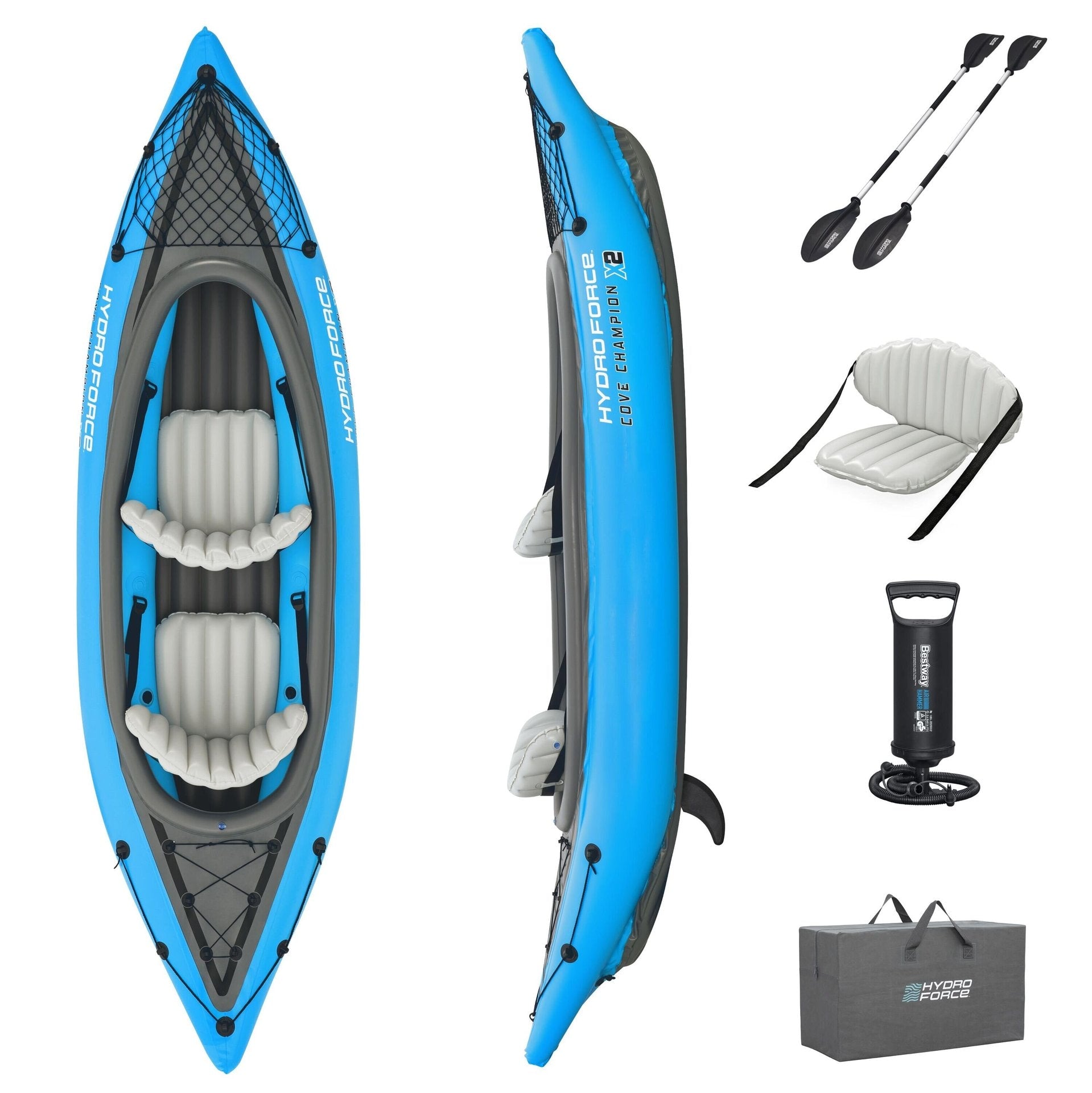 Single & Double Inflatable Kayak, Foldable PVC Fishing Boat with Oars for Camping, Lake, River & Outdoor Adventures