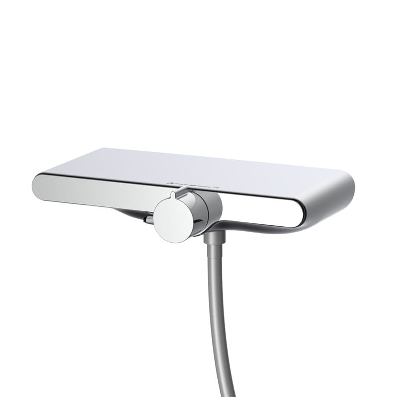 Xystore Vintage White Shower Set with Adjustable Riser Rail, Dual Hot & Cold Function, Bathtub & Wall Mount