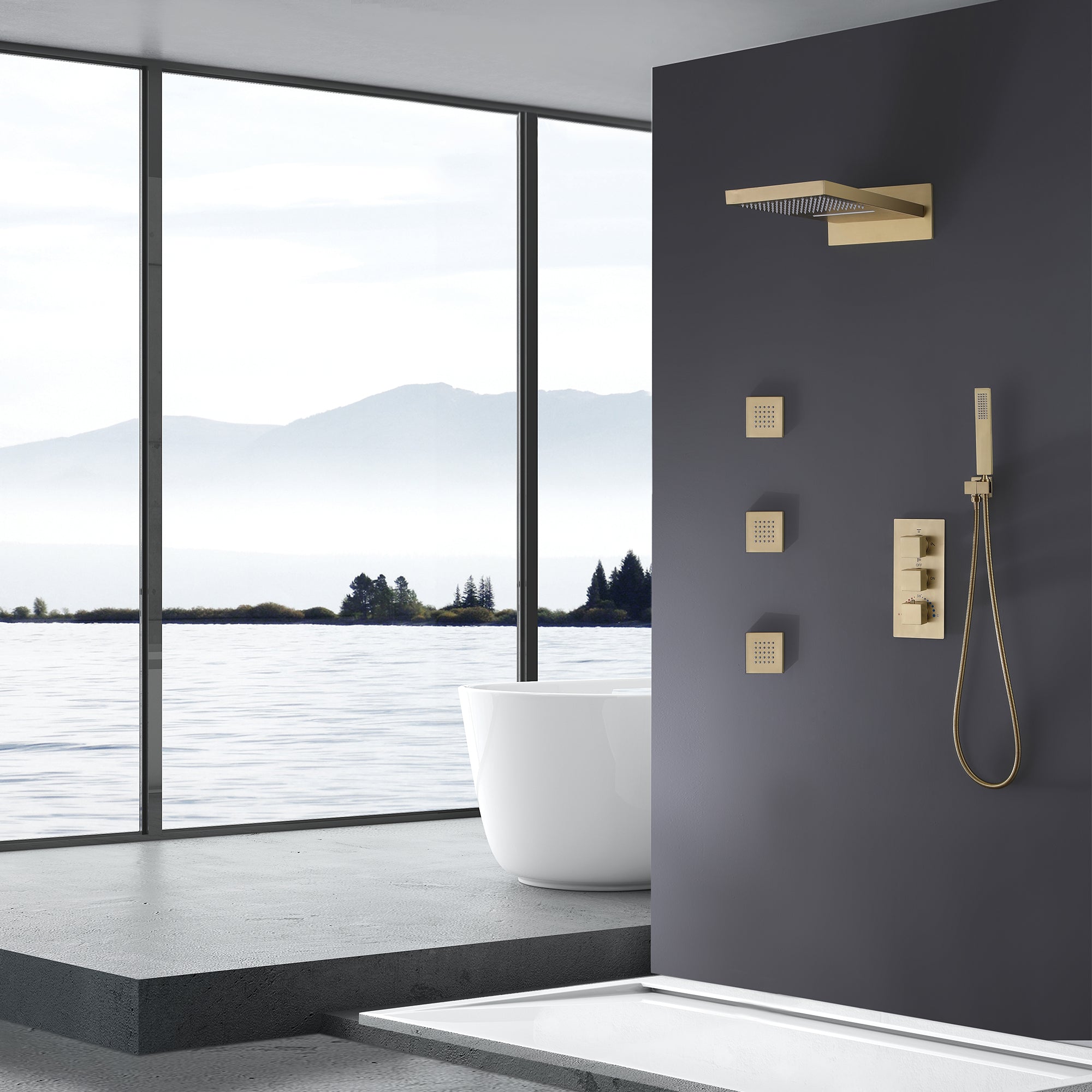 XYlivingstore Hidden Luxury Shower System with Built-in Valve – Elegant and Functional Design
