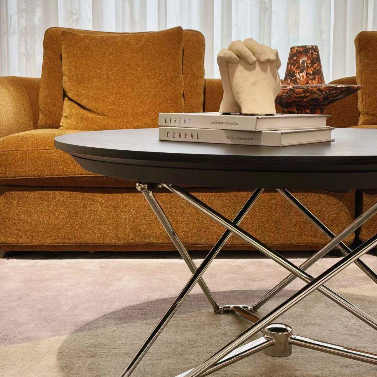 Bauhaus Transforming Lift-Top Dining Table Multifunctional Convertible Coffee Table with Folding Extension
