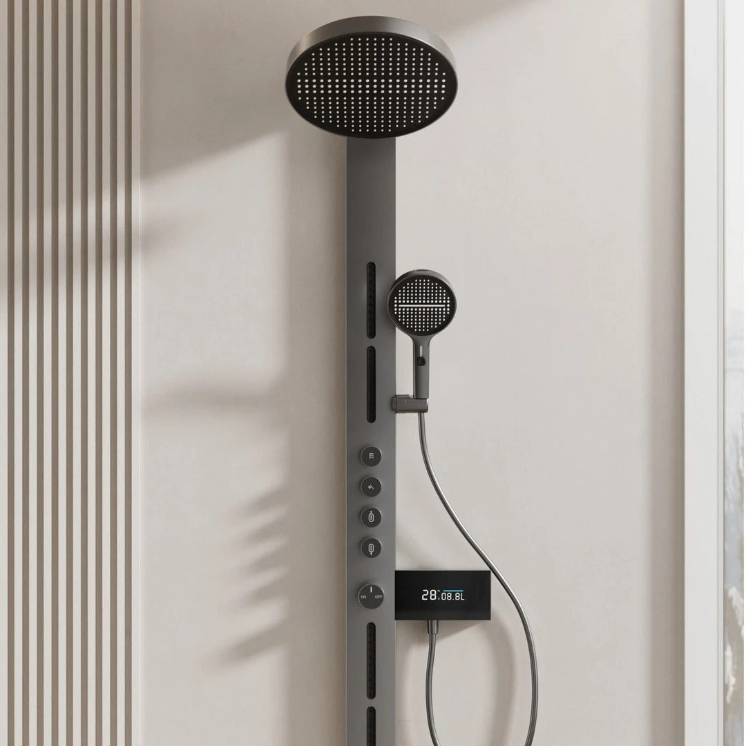 Matte Grey Thermostatic Shower Set | Concealed Wall-Mounted Design | Minimalist Luxury Bathroom Fixture