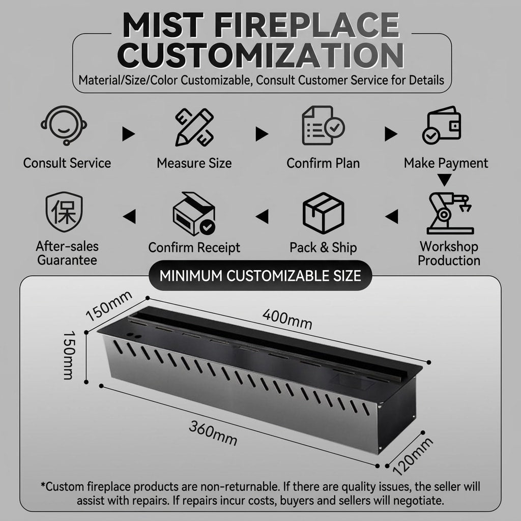 Modern 3D Steam Fireplace Insert – Decorative Atomized Electric Humidifier for Home