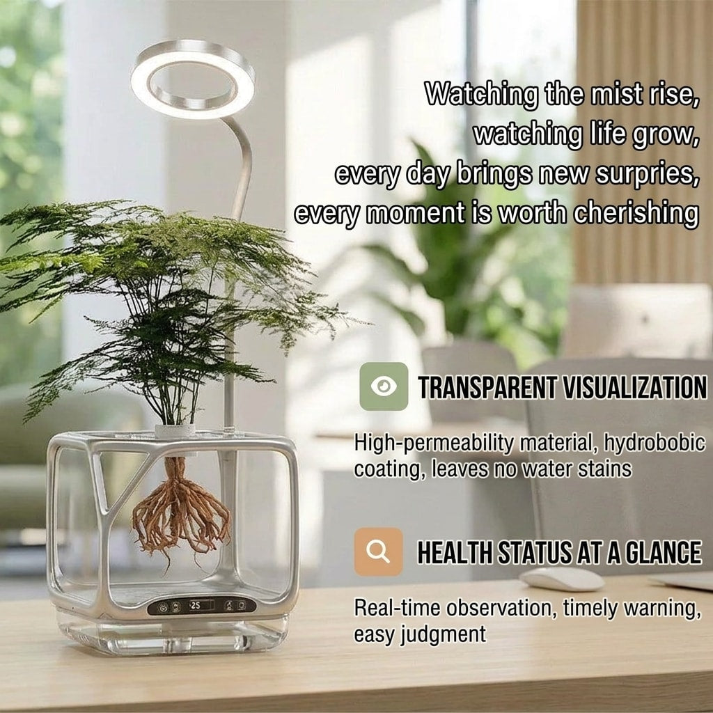 Smart Mist Hydroponic Growing System Pro Desktop Aeroponic Planter for DIY Moss Terrariums & Soilless Indoor Gardening