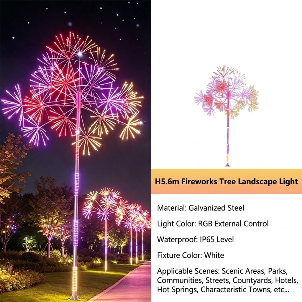 VLEEE Outdoor RGB LED Firework & Christmas Tree Landscape Light, IP65