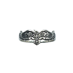 Vleee Little Crow Ring: Nordic Viking-inspired Punk Stainless Steel Ring, featuring a Retro Simple Celtic Knot design for both Men and Women.