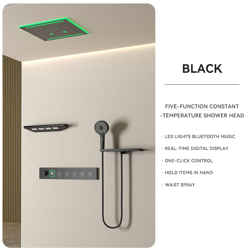 XYlivingstore 2025 Single-person version New Hidden shower system: Ultimate experience of ambient lighting and music