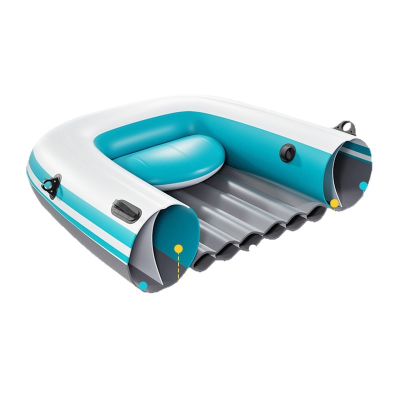 Heavy-Duty Inflatable Fishing Boat, 2 Person PVC Dinghy with Air Floor for Lake, River, Camping & Outdoor Adventures