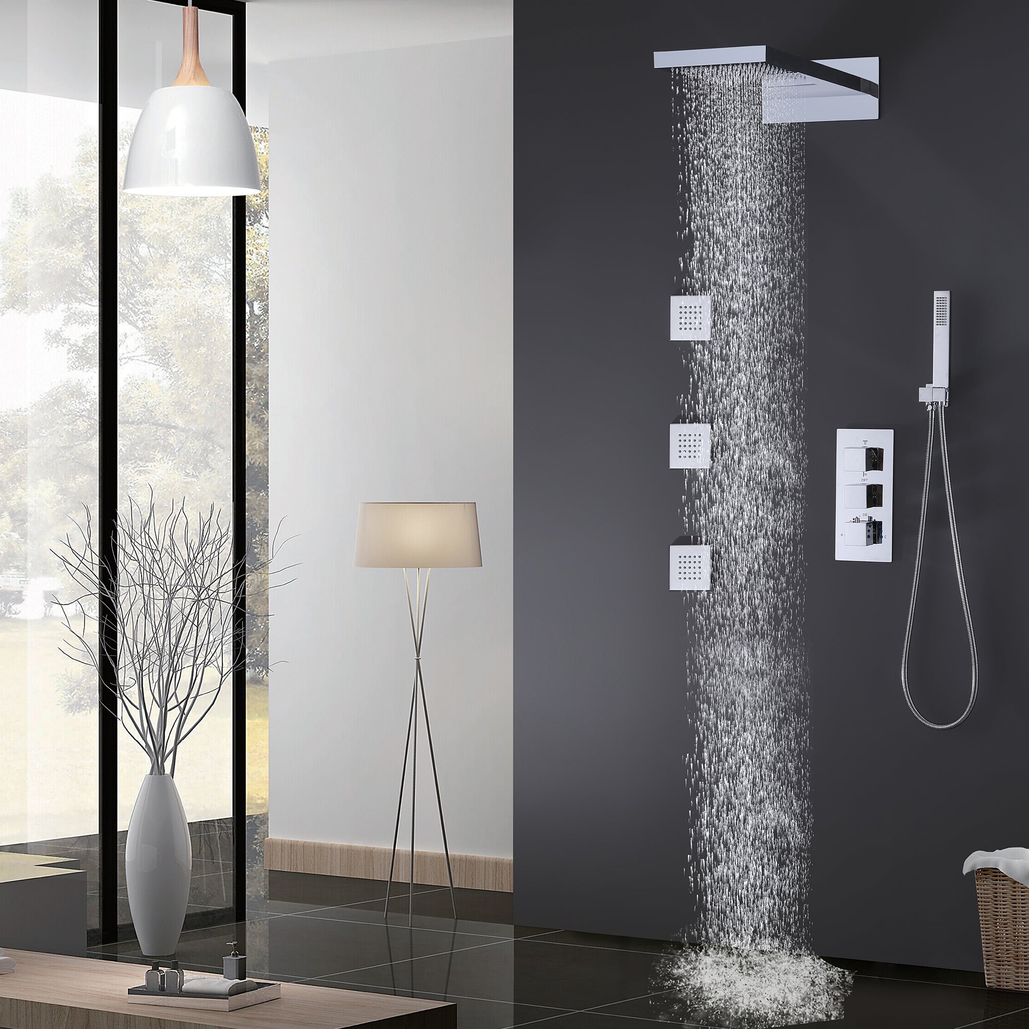 XYlivingstore Hidden Luxury Shower System with Built-in Valve – Elegant and Functional Design